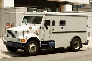 White armored truck